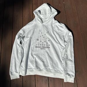 Maison Martin Margiela White Numbers Hoodie Large